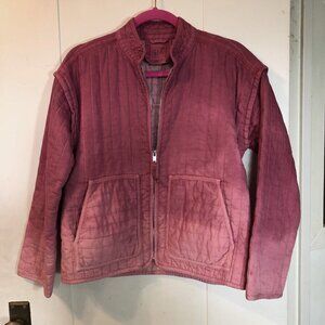 GAP PINK OMBRE HAND DYED  QUILTED JACKET NWOT SMALL